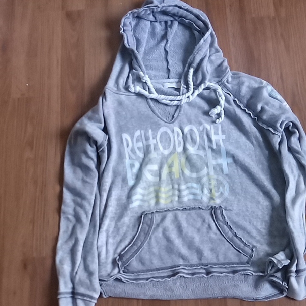 Gray Hooded Sweater with Graphic Design